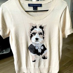 French Connection short sleeve doggie sweater.